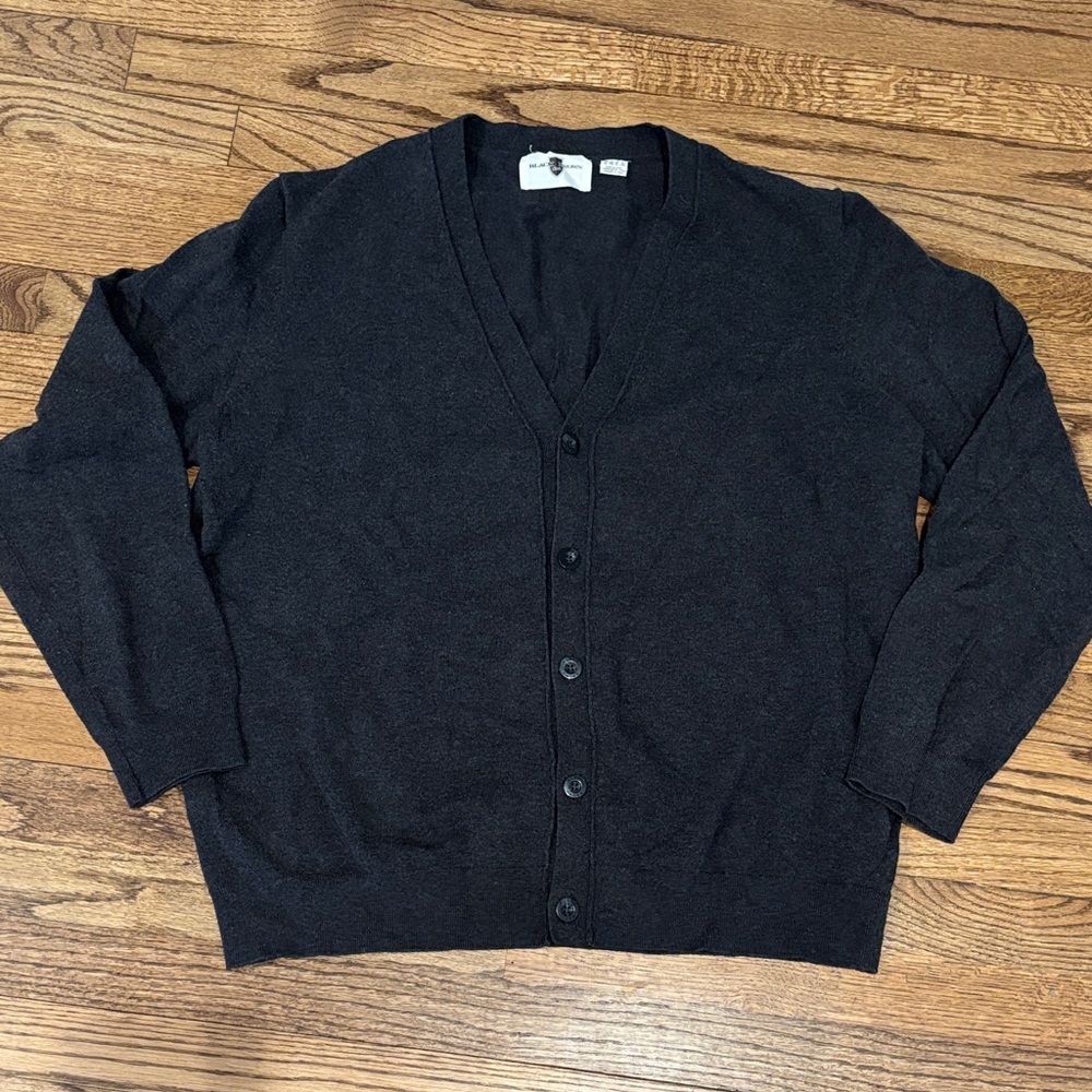 Black Brown 1826 Men's Dark Gray Cardigan Sweater